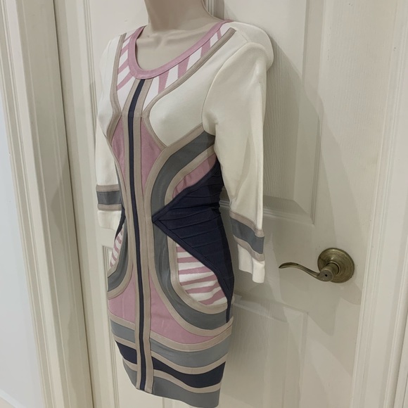 Tribal Design Pink Grey Bandage Dress - Picture 9 of 9